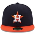thumbnail image 2 of Men's New Era Navy/Orange Houston Astros Road Authentic Collection On Field 59FIFTY Performance Fitted Hat, 2 of 5