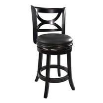 Boraam Florence Counter Height High Back Kitchen Swivel Wood Counter Stool, Black Sandthru Finish