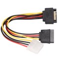 thumbnail image 1 of Fdit 2pcs Cables 18cm 15Pin Male To Molex 4pin Female And 15pin Female Extension Cables For Computer Case,Hard Drive Power Cable Adapter, Power Splitter Adapter Cable, 1 of 8