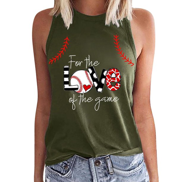 Playeras,Blusas y Tops,Ropa para Mujer Lindo camisetas sin mangas para las mujeres de cuello redondo para mujer, chaleco informal y versátil con estampado, camiseta sin mangas para mujer (Q, XXL)