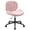 Pink, variant on Armless Vanity Chair with Wheels, Comfy Velvet Desk Chair, Ergonomic Office Chair with Back for Small Space, Pink