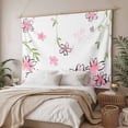 thumbnail image 3 of Pink Flowers Small Tapestry for Bedroom Wall Hanging Tapestry, Cartoon Botanical Floral Vines Leaves Ceiling Backdrop Tapestries Poster Blanket Wall Decor for Teens Room Living Room Dorm 23" x 28", 3 of 8