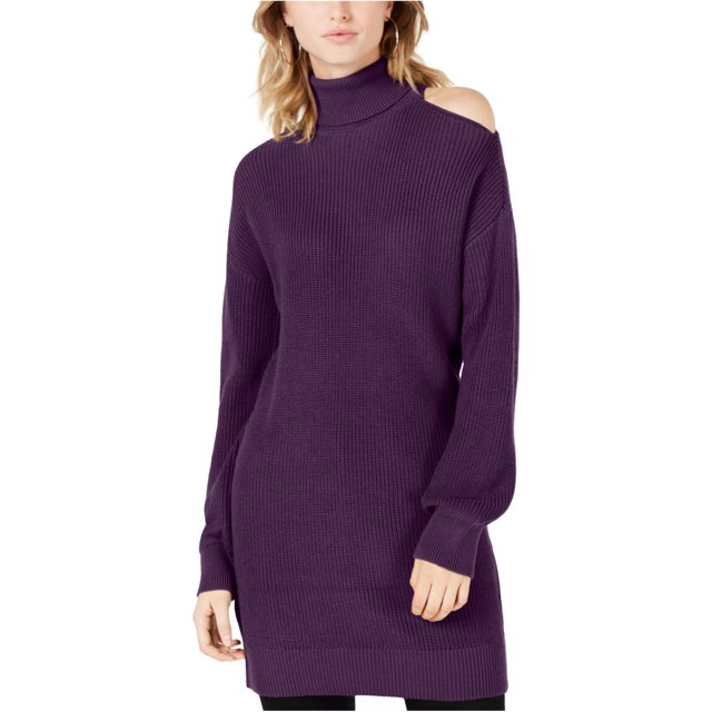 Bar III Suéter con hombros descubiertos para mujer, Púrpura, Mediano bar III Pull-over