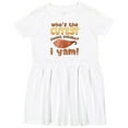thumbnail image 3 of Inktastic Who's the Cutest Sweet Potato? I Yam Funny Thanksgiving Girls Toddler Dress, 3 of 5
