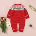 thumbnail image 3 of Christmas Baby Romper Knit Dinosaur Newborn Girl Boy Jumpsuit Long Sleeve Winter Toddler Infant Xmas Clothes Snowflake Playsuit, 3 of 6