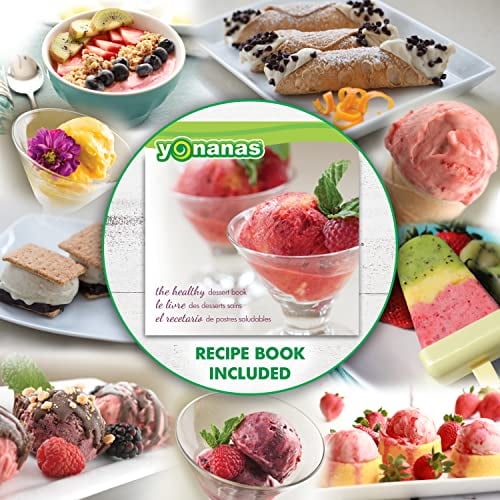 Yonanas Classic Vegan Non Dairy Frozen Fruit Soft Serve Dessert Maker with 36 Recipe Book in White IC0902WH13 Walmart