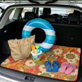 thumbnail image 2 of KEIAHUAN Retro Floral Car Trunk Mat 29" x 39", Scratchproof Non-slip Cargo Liner Full Protection Fits for Most Cars and SUVs, 2 of 6