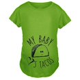 thumbnail image 3 of Black and Friday Deals 50% Off Clear! asdoklhq Pregnant Clothes Clearances Women O-Neck Short Sleeve My Baby Loves Tacos Print Pregnancy Maternity Top Tee, 3 of 8