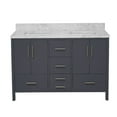 thumbnail image 3 of KBC California 60" Wood Double Bathroom Vanity w/ Carrara Stone in Marine Gray, 3 of 7