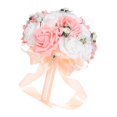 thumbnail image 3 of 1 ramo de novia exquisito, ramo de mano de PE, ramo de flores artificiales para boda, ramo decorativo vívido, suministros creativos para boda para mujer, color rosa, 3 of 5