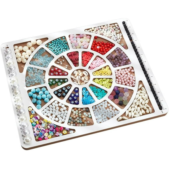 Wooden Bracelet Beading Board 13.03x15.03inch Wood Bead Board Bracelet Measurement Board Bead Design Board Bead Tray Bead Board for Jewelry Making