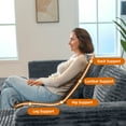 thumbnail image 2 of GGUG Sectional Sofa, 110" Modular U-Shaped Boneless Couch with 2 Ottomans 5-Seat Sofa for Living Room Apt, Gray, 2 of 11