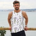 thumbnail image 6 of Gukieu Lavender Flowers Print Men's Quick Dry Fitness Vest, Round Neck Sleeveless Fitness Bodybuilding Top-3X-Large, 6 of 7