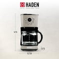 thumbnail image 2 of HADEN Coffee Machine, 12 Cup Programmable Drip Coffee Maker with Auto Shut-Off Function and Reusable Washable Water Filter, Putty & Chrome, 2 of 5