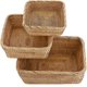 thumbnail image 1 of 3pcs Bote De Basura Cesta Para Servir Fruta Cesta De Mimbre Almacenamiento Para Galletas, Pan, Fruta (cuadrado). Afortunado Sencillez, 1 of 5