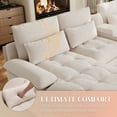 thumbnail image 6 of Rophefx Chenille Oversized Cloud Modular Sofa,134" U Shaped Sectional Sofa Couch with Storage Console&USB Port,6 Tufted Deep Seater Couch Set for Living Room,White, 6 of 7