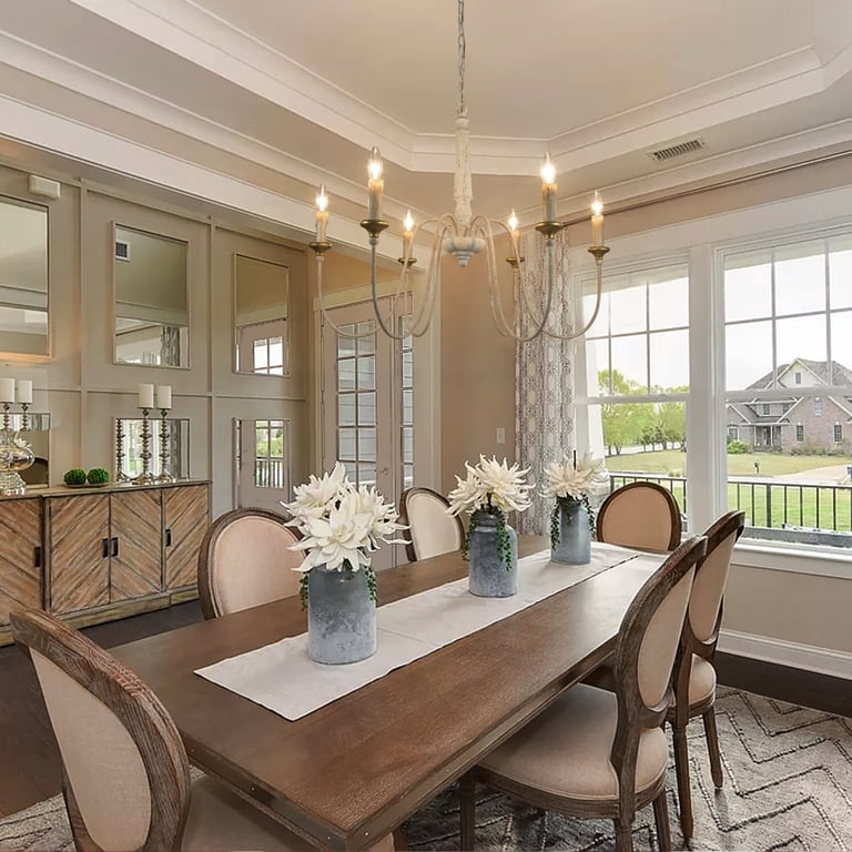 French Country Breakfast Room Lighting Modern Farmhouse Candle 6 Light