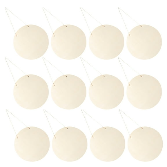 CIMAXIC 12pcs Blank Wooden Discs Plaque Beige for DIY Enthusiasts Decorating
