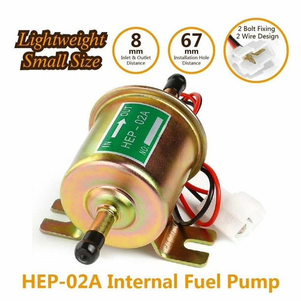 2PCS 12V Universal Electric Fuel Pump HEP-02A – Low Pressure Inline For Gas/Diesel