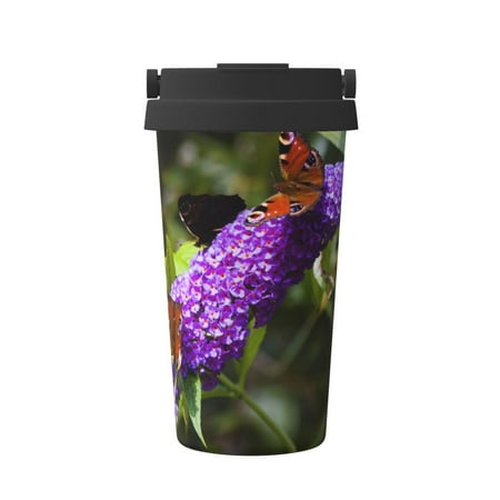 

Gaeub butterfly bush flower Print Travel Mug Insulated Coffee Mug with Leakproof Lid Travel Coffee Mug Vacuum Stainless Steel Double Walled Reusable Coffee Cup