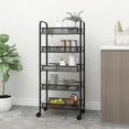 thumbnail image 1 of vidaXL 5-Tier Kitchen Trolley Black 46x26x105 cm Iron, 1 of 4