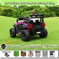 thumbnail image 4 of sopbost 24V Kids Electric Ride-On Toy Car, Ages 3–8, Max Speed 5 MPH, Battery-Powered Toy Vehicle with Remote Control, Pink & Purple, 4 of 7