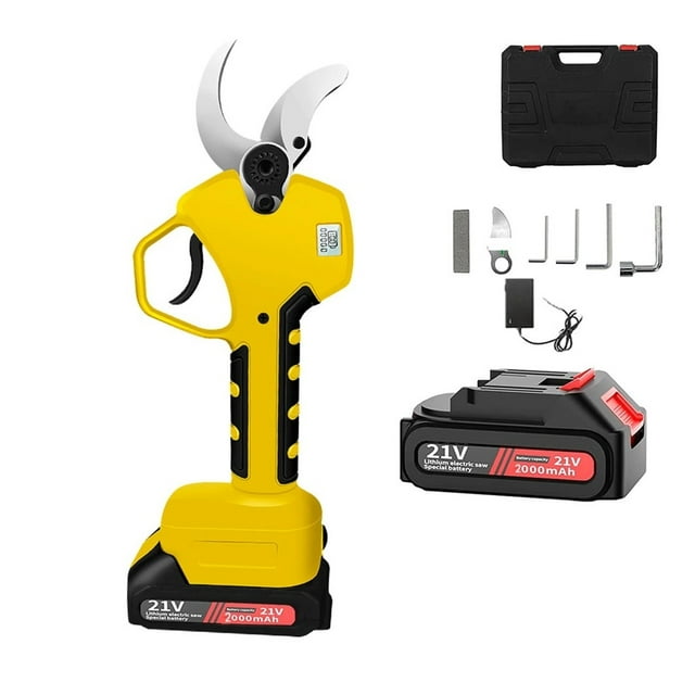 Sécateurs Électriques, Sécateur Sans Fil avec Perche Extensible Pliable de 75 Pouces, Ceinture à Outils, Haute Efficacité