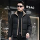 thumbnail image 3 of Chaqueta de plumón de invierno para hombre, chaqueta corta con cuello alto y relleno de lujo de plumón de pato, abrigos acolchados informales para hombre, 3 of 5