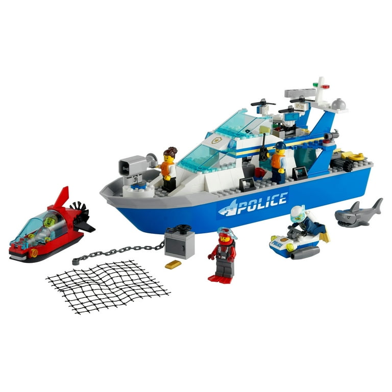 LEGO City Underwater Ocean Float Ship Police Patrol Boat 60277 for Kids 276 Pieces Walmart