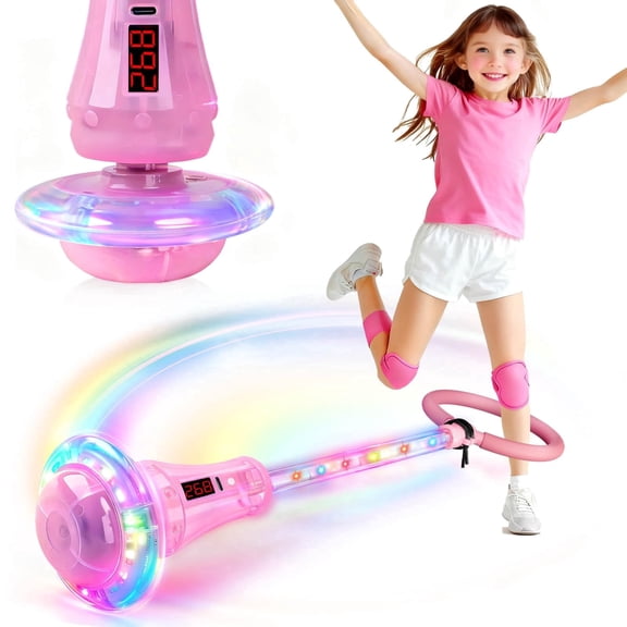 LED Skip Ball for Kids Ages 5-7, 8-11, Light-Up Ankle Skip Toy with Counter, Indoor Outdoor Sports Games Toys for Boys Girls 5 6 7 8 9 10 11 12 , Birthday Gifts Toys for 3 4 5 6 Years Old Boys