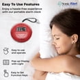 thumbnail image 2 of Reloj despertador Sonic Alert portátil con vibración y sacudidor de cama, rojo, 2 of 9