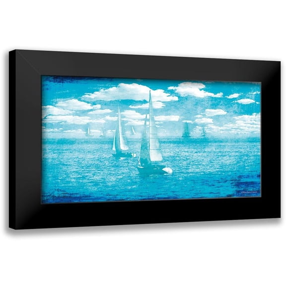 Bluebird Barn 14x9 Black Modern Framed Museum Art Print Titled - Sailboat Vista