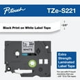 thumbnail image 3 of Brother Genuine P-touch TZES221 1/4" Black Print on White Extra Strength Laminated Label Tape, 3 of 8
