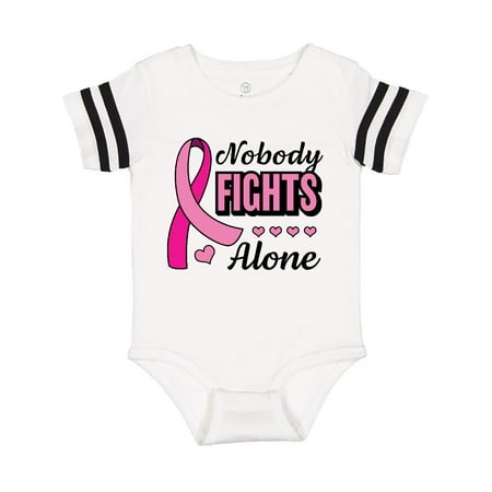 

Inktastic Breast Cancer Awareness Nobody Fights Alone Pink Ribbon Gift Baby Boy or Baby Girl Bodysuit