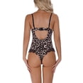 thumbnail image 3 of Orqqct Women Sheer Lace Stitching Sleepwear Lingerie Leopard Print Romper Skinny Pajamas, 3 of 4