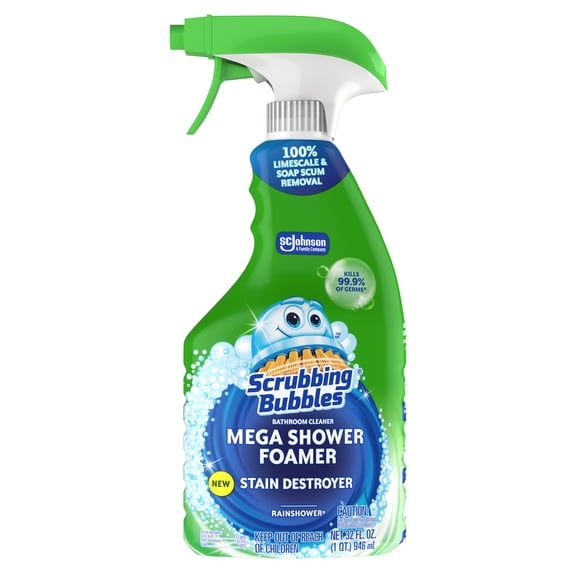 Scrubbing Bubbles Bathroom Shower & Tub Cleaner Mega Shower Foamer Spray, Rainshower, 32 oz