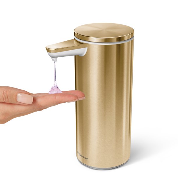 simplehuman 9 oz. TouchFree Sensor Liquid Soap Pump Dispenser, Brass