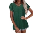 thumbnail image 4 of Sonducket Camiseta de algodón para mujer, camiseta informal de manga corta de verano, ropa escolar Prendas para la parte del cuerpo Verde S, 4 of 6