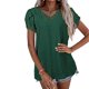 thumbnail image 5 of sweethay Camiseta de algodón para mujer, camiseta holgada de encaje de Color sólido, Top de verano para viajes, vacaciones en la playa, Prendas para la parte del cuerpo Verde S, 5 of 6