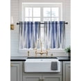 thumbnail image 2 of Abstract Navy Blue Tier Curtains 24 Inch Length,Sheer Curtains for Bedroom Living Room Window Vintage Grey Street Painting Art Rod Pocket Drapes Kitchen Curtains Small Half Window 27.5"x24" 2 Panels, 2 of 6