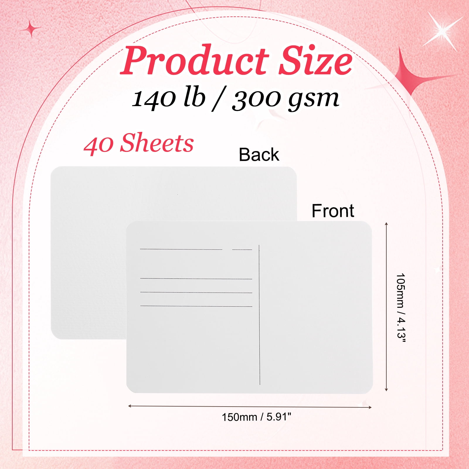 Uxcell 40 Sheets Watercolor Postcards, 100% Cotton 4x6 Inch Watercolor Paper with Purple Tin Box Blank Postcards Rough for Mailing Painting Invitations Greeting Cards(140lb/300gsm)