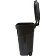thumbnail image 3 of Set of Two 32 Gallon Outdoor Garbage Cans with Wheeled Base, Snap Lock Lid, and Durable Handles - Ideal for Backyards, Decks, and Garages, 3 of 7