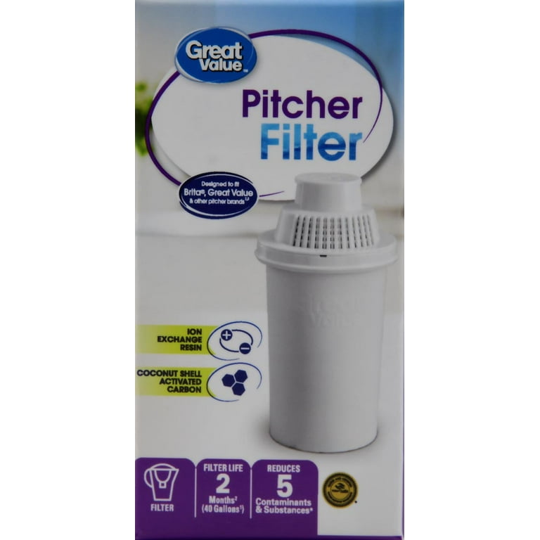 Great Value Pitcher Cartridge, Replacement Water Filter Great Value Pitcher Cartridge, Replacement Water Filter