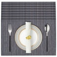 thumbnail image 4 of Placemats Set of 24 for Dining Table, Table Placemats, Rectangular PVC Vinyl, 18x12 Inches - Gray Multi, 4 of 8