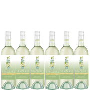 Seaglass Alcohol-Removed Pinot Grigio – Refreshing Non-Alcoholic White Wine with Stone Fruit, Honeysuckle & Floral Aromas – Crisp & Clean Finish – 750ml Bottles - 6 Pack
