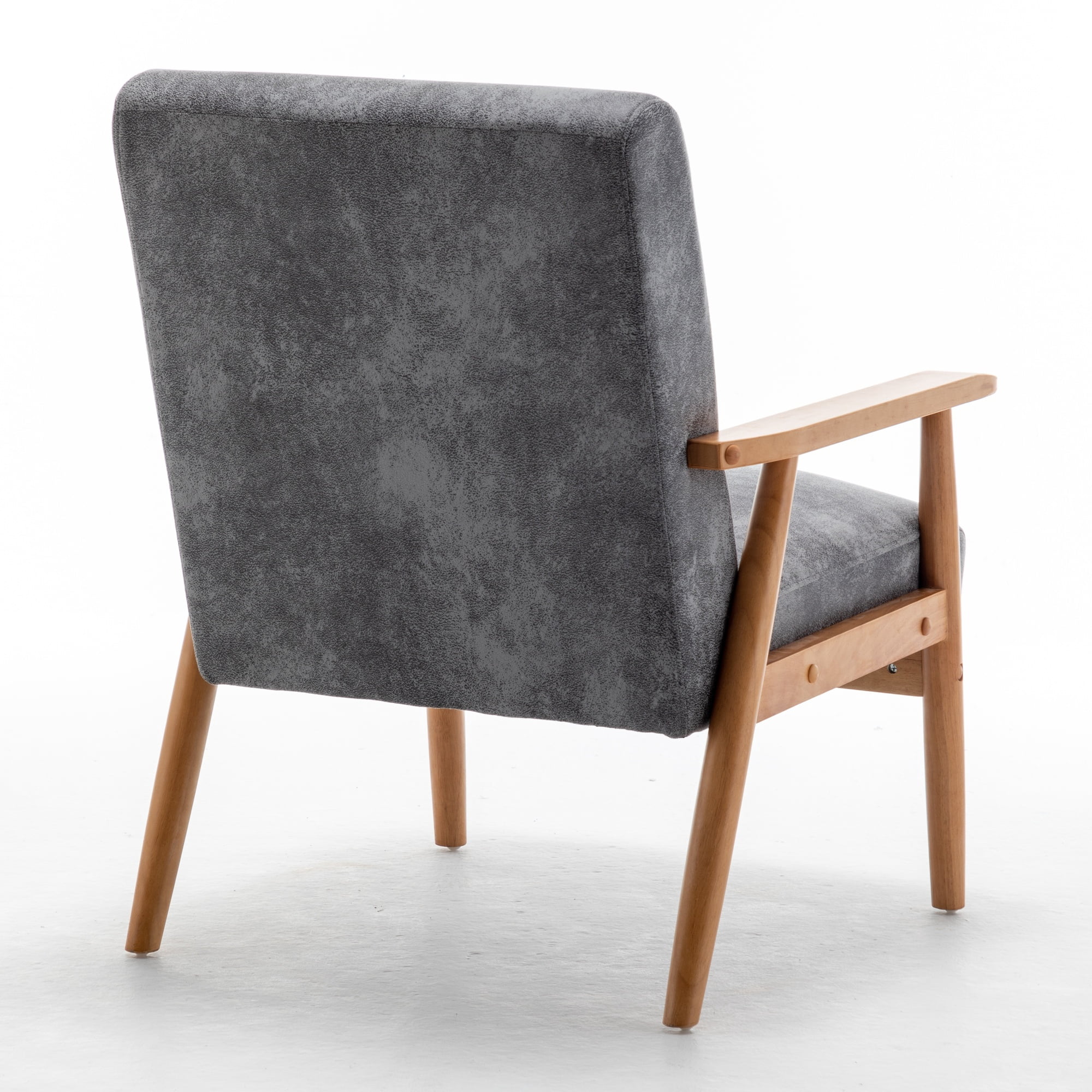 MOONMISS Mid-Century Modern Arm Chair,Classic Vintage Open-Framed Accent Chair,Gray