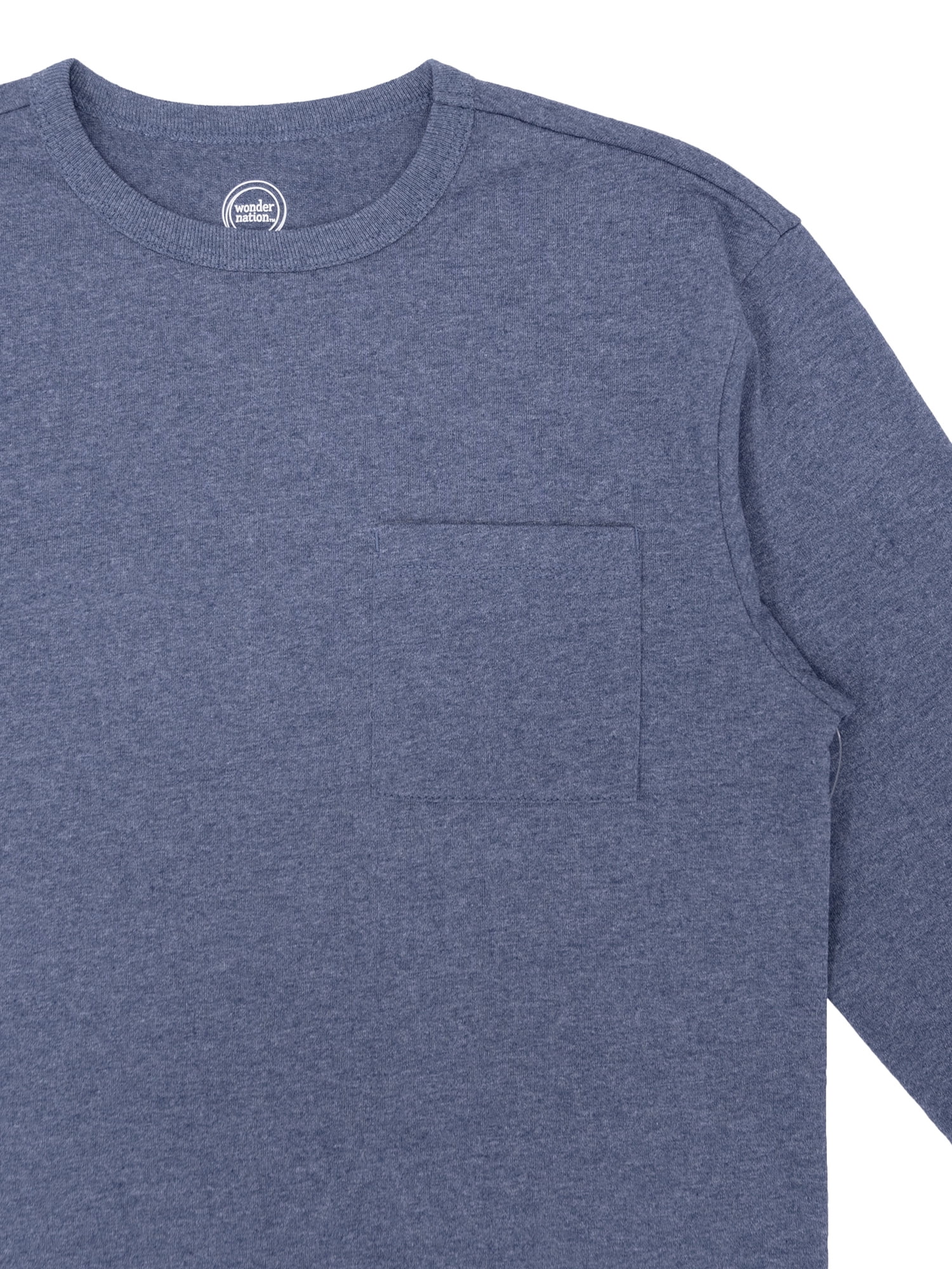 Wonder Nation Boys Long Sleeve Pocket T-Shirt, 2-Pack, Sizes 4-18 & Husky