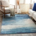 thumbnail image 2 of Surya Olivia OLV-2300 90x114" Rectangle Modern Fabric Rug in Ice Blue/Cream, 2 of 6