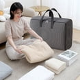 thumbnail image 6 of Boovnll Travel Bag, 75L Large Capacity Storage Bags with Reinforced Handles & Zipper Duffle Bag for Travel Comforters, Blankets, Clothes Organizer, Storage and Organization, 6 of 6