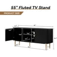 thumbnail image 2 of ARTPOWER 55” Fluted TV Stand, Mid Century Modern Black TV Stand for 55/60/65 inch TV, Entertainment Center with Storage, Television Stands, TV Console, Media Console for Living Room, Bedroom (Black), 2 of 12